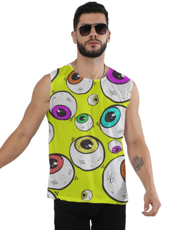 Green sopee Eyes Men Sleeveless Tee